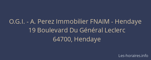 O.G.I. - A. Perez Immobilier FNAIM - Hendaye
