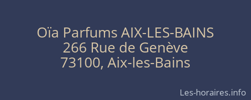Oïa Parfums AIX-LES-BAINS