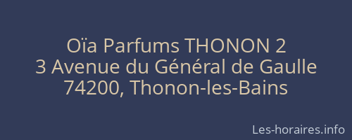 Oïa Parfums THONON 2