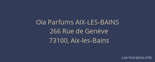 Oïa Parfums AIX-LES-BAINS