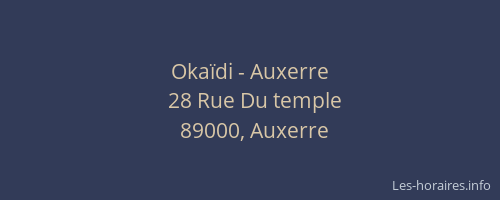 Okaïdi - Auxerre
