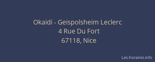 Okaidi - Geispolsheim Leclerc