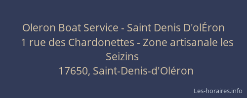 Oleron Boat Service - Saint Denis D'ol&Eacute;ron