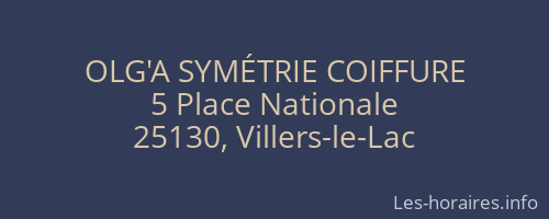 OLG'A SYMÉTRIE COIFFURE