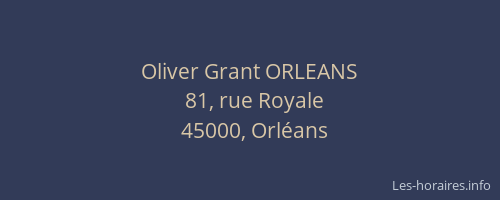 Oliver Grant ORLEANS