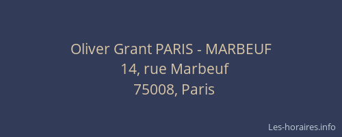 Oliver Grant PARIS - MARBEUF