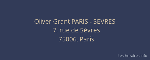 Oliver Grant PARIS - SEVRES