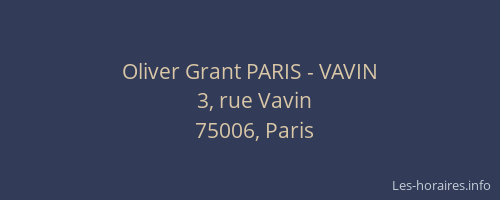Oliver Grant PARIS - VAVIN