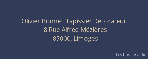 Olivier Bonnet  Tapissier Décorateur