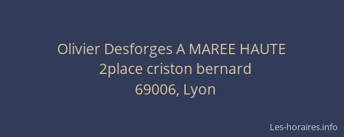 Olivier Desforges A MAREE HAUTE