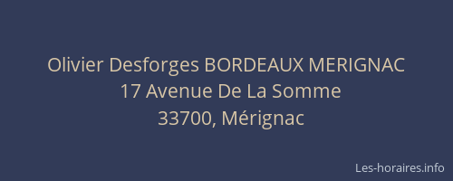 Olivier Desforges BORDEAUX MERIGNAC
