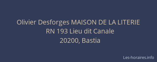 Olivier Desforges MAISON DE LA LITERIE