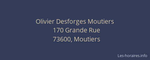 Olivier Desforges Moutiers