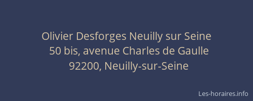 Olivier Desforges Neuilly sur Seine
