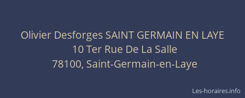 Olivier Desforges SAINT GERMAIN EN LAYE