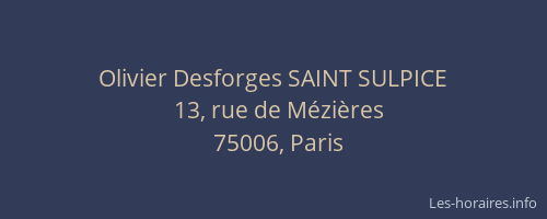 Olivier Desforges SAINT SULPICE