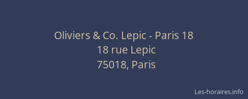 Oliviers & Co. Lepic - Paris 18