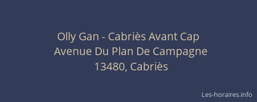 Olly Gan - Cabriès Avant Cap