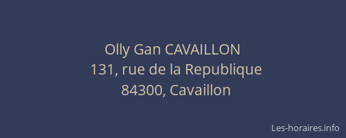 Olly Gan CAVAILLON