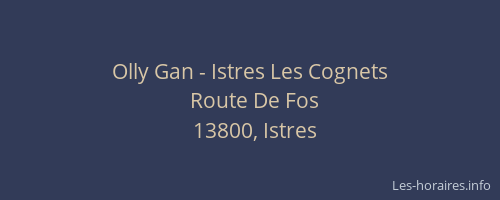 Olly Gan - Istres Les Cognets