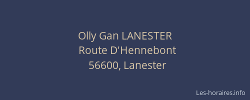 Olly Gan LANESTER