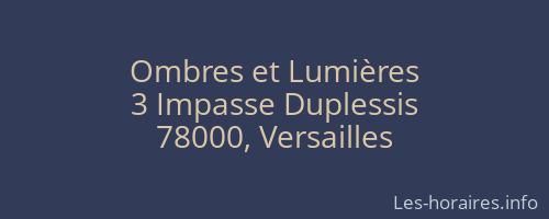 Ombres et Lumières