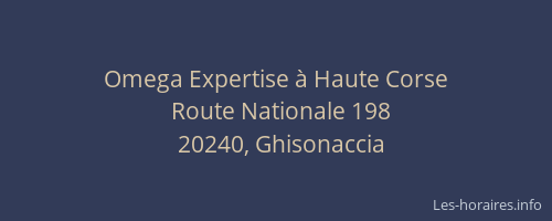 Omega Expertise &agrave; Haute Corse