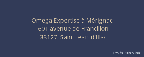 Omega Expertise &agrave; M&eacute;rignac