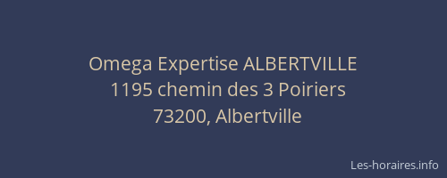 Omega Expertise ALBERTVILLE