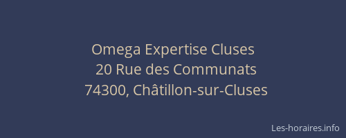 Omega Expertise Cluses