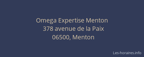 Omega Expertise Menton