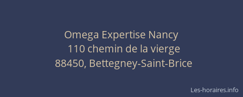 Omega Expertise Nancy