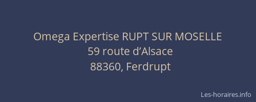 Omega Expertise RUPT SUR MOSELLE