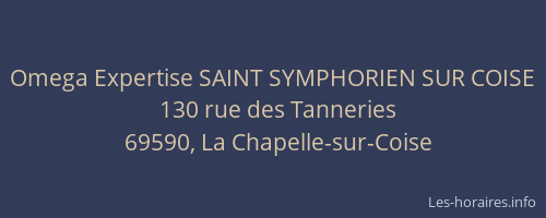 Omega Expertise SAINT SYMPHORIEN SUR COISE