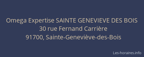 Omega Expertise SAINTE GENEVIEVE DES BOIS