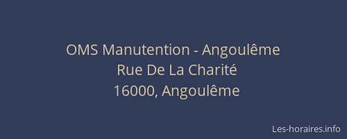 OMS Manutention - Angoulême