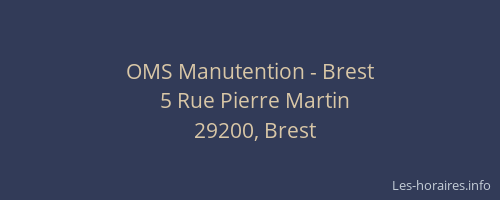 OMS Manutention - Brest