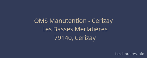 OMS Manutention - Cerizay