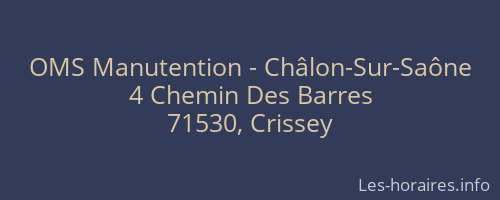 OMS Manutention - Châlon-Sur-Saône