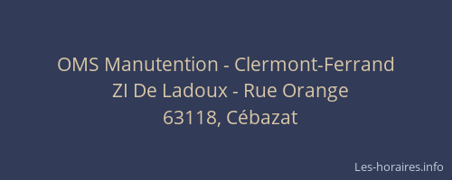 OMS Manutention - Clermont-Ferrand