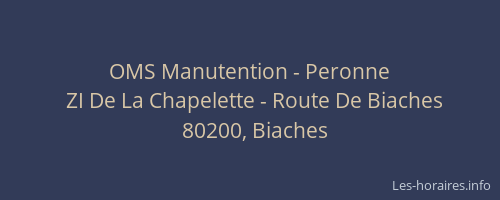 OMS Manutention - Peronne