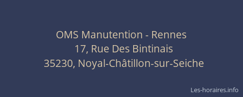 OMS Manutention - Rennes