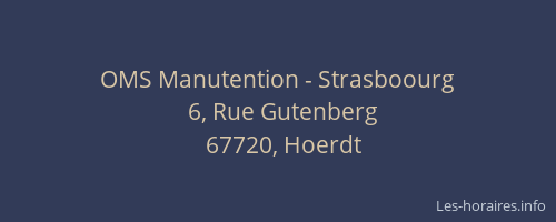 OMS Manutention - Strasboourg