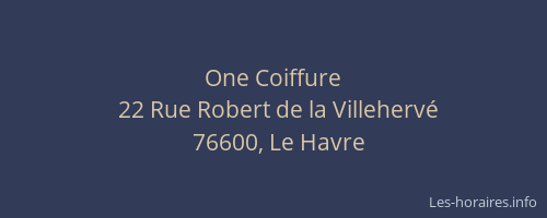 One Coiffure