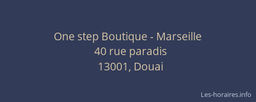 One step Boutique - Marseille