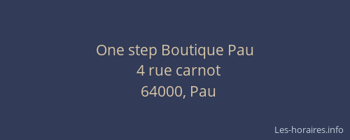 One step Boutique Pau