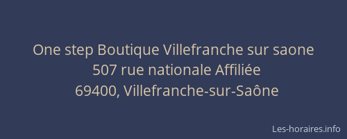 One step Boutique Villefranche sur saone