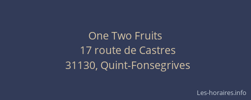 One Two Fruits