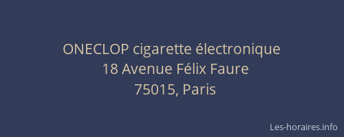 ONECLOP cigarette électronique