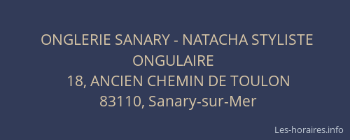 ONGLERIE SANARY - NATACHA STYLISTE ONGULAIRE